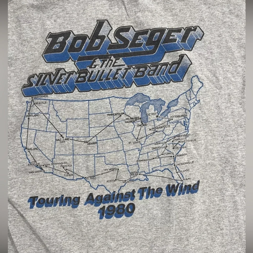 Vintage 2000s Bob Seger & The Silver Bullet Band Gray T Shirt Men’s XL - Picture 3 of 4